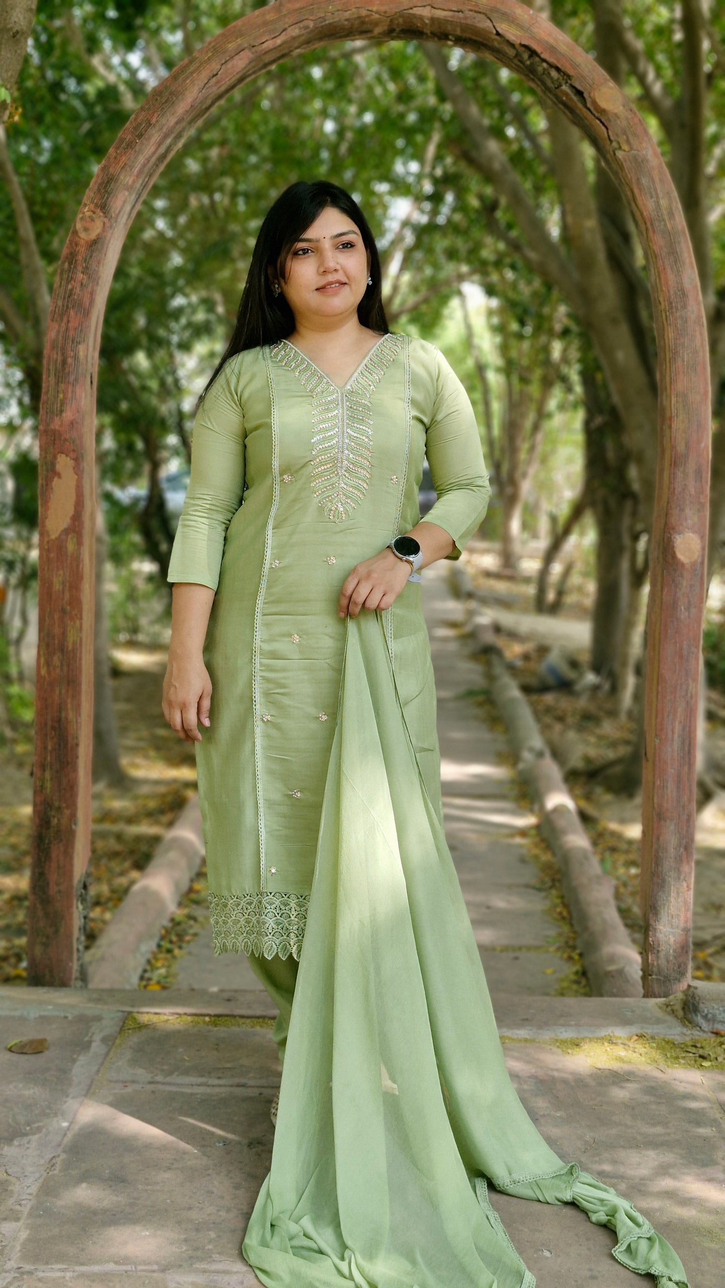 Noor-e-Pista Cotton Elegance Suit Set