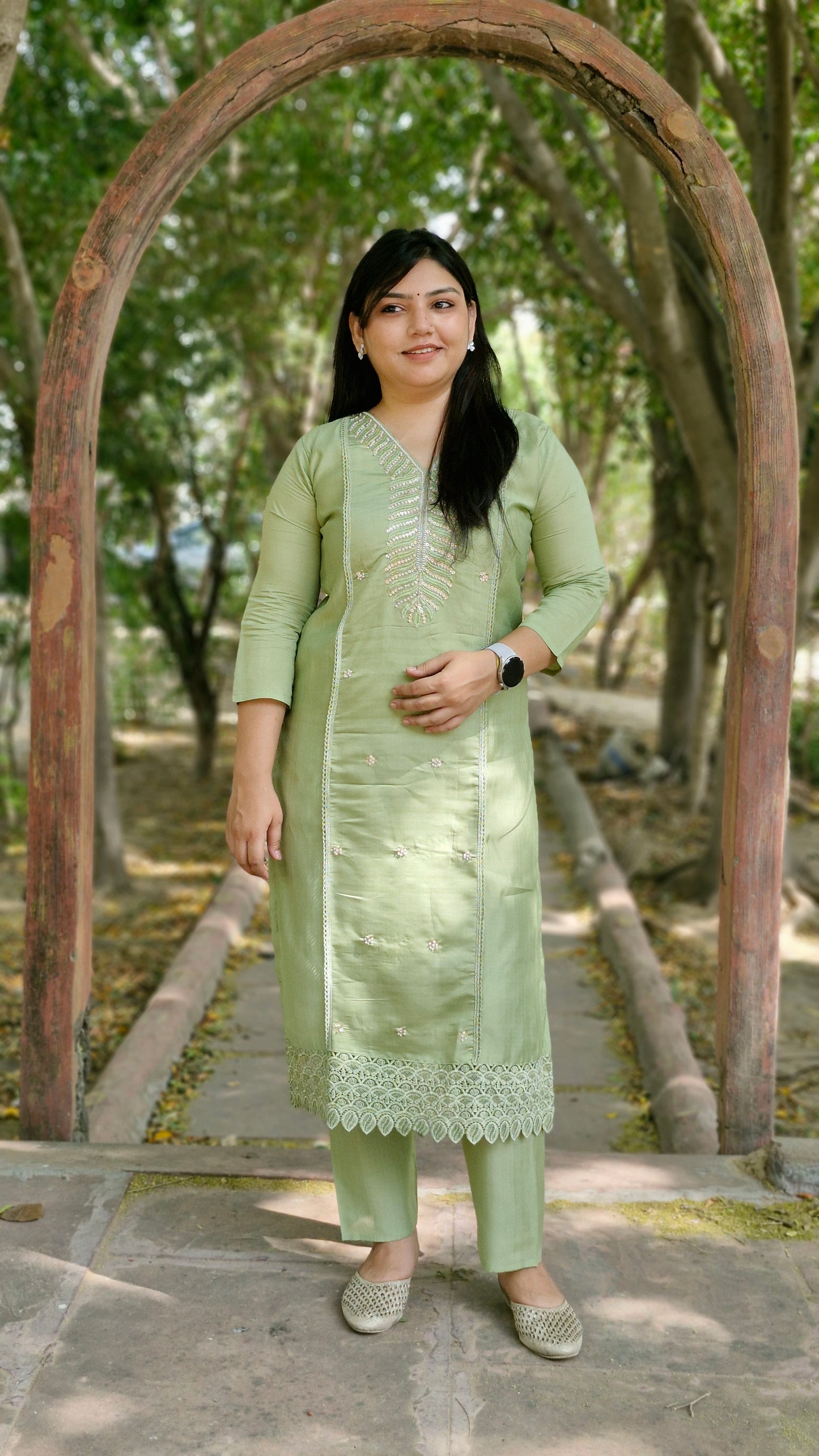 Noor-e-Pista Cotton Elegance Suit Set