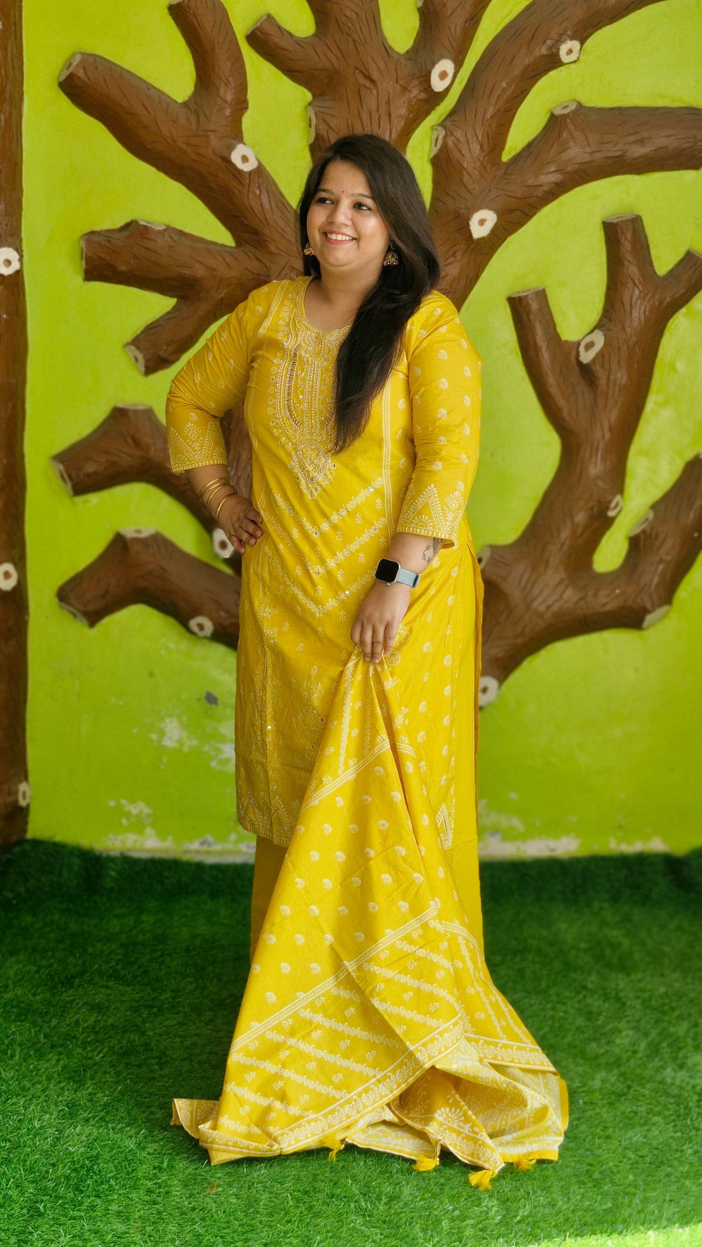 Sunshine Charm Mustard Kurta Set