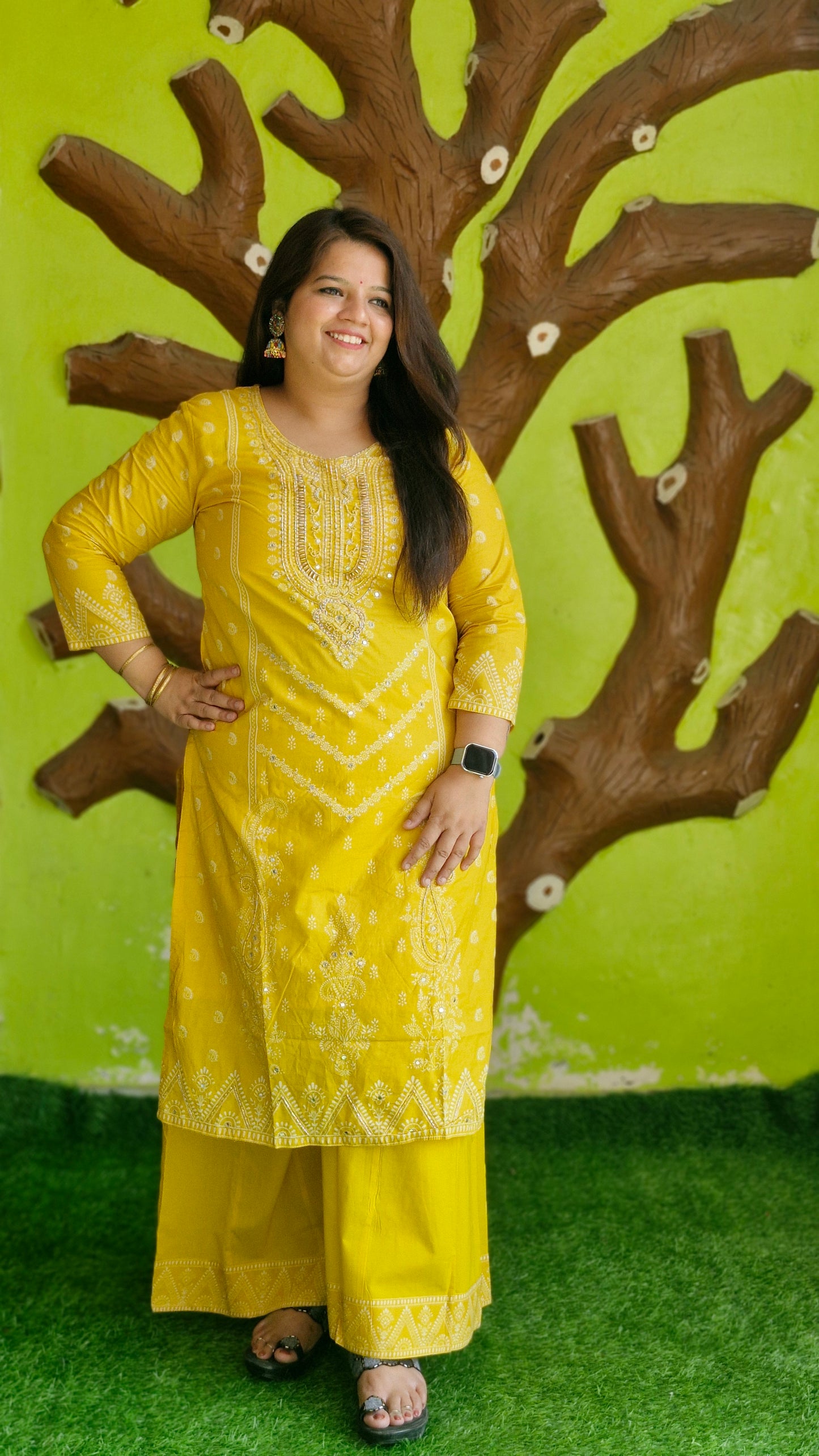 Sunshine Charm Mustard Kurta Set