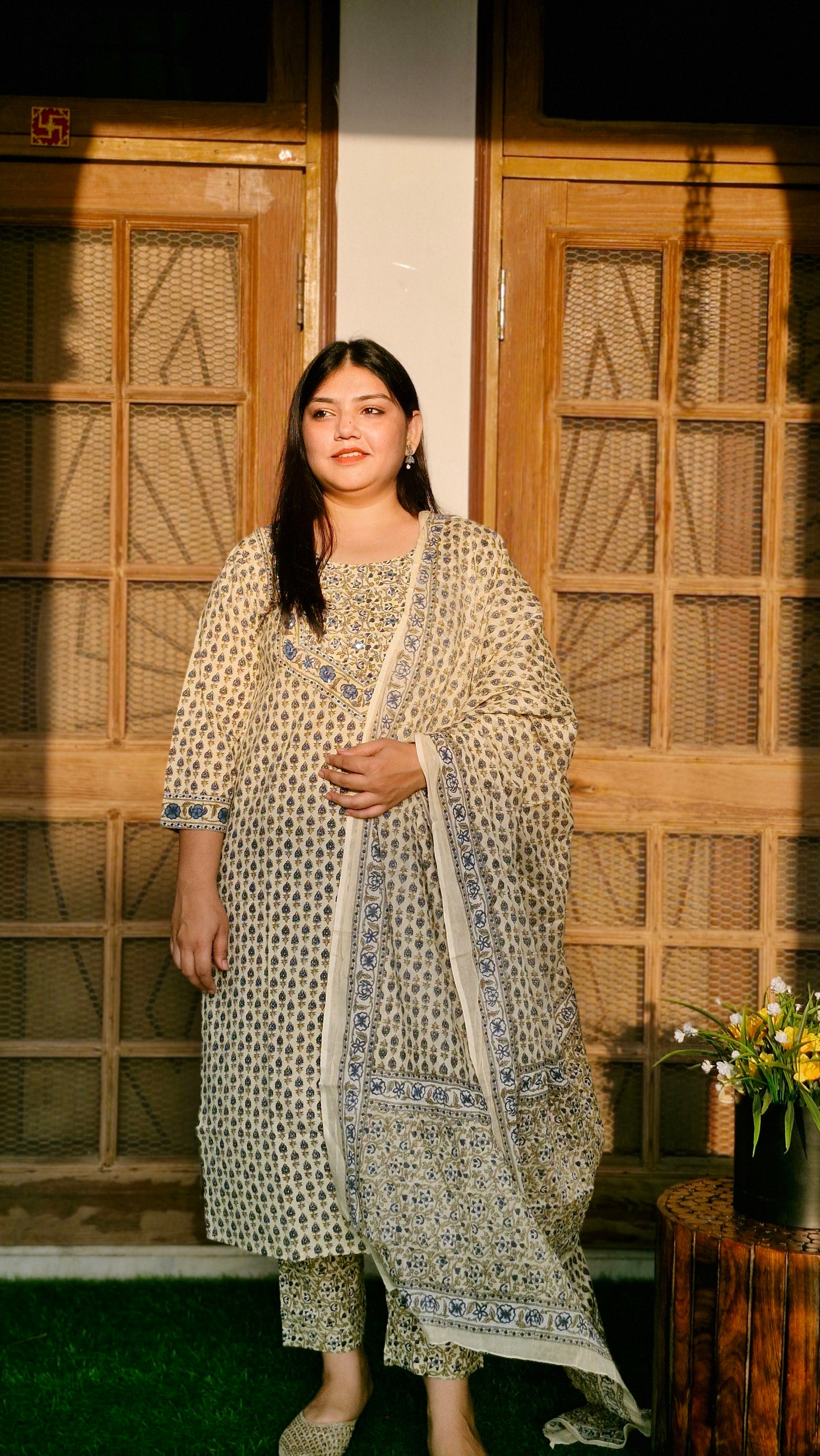 Zehra Block Print Cotton Ensemble