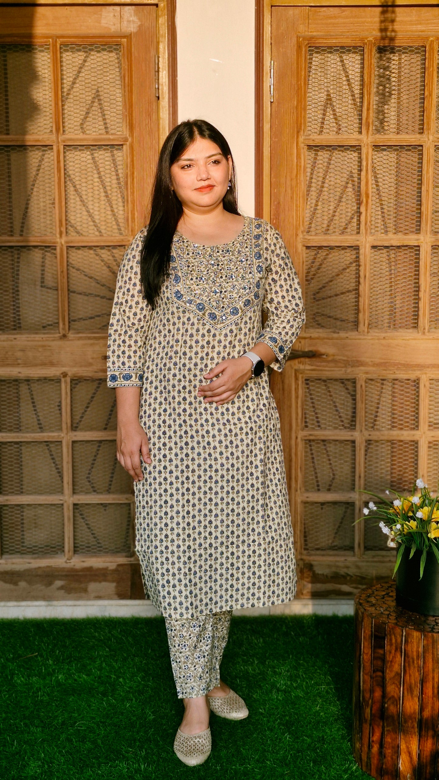 Zehra Block Print Cotton Ensemble