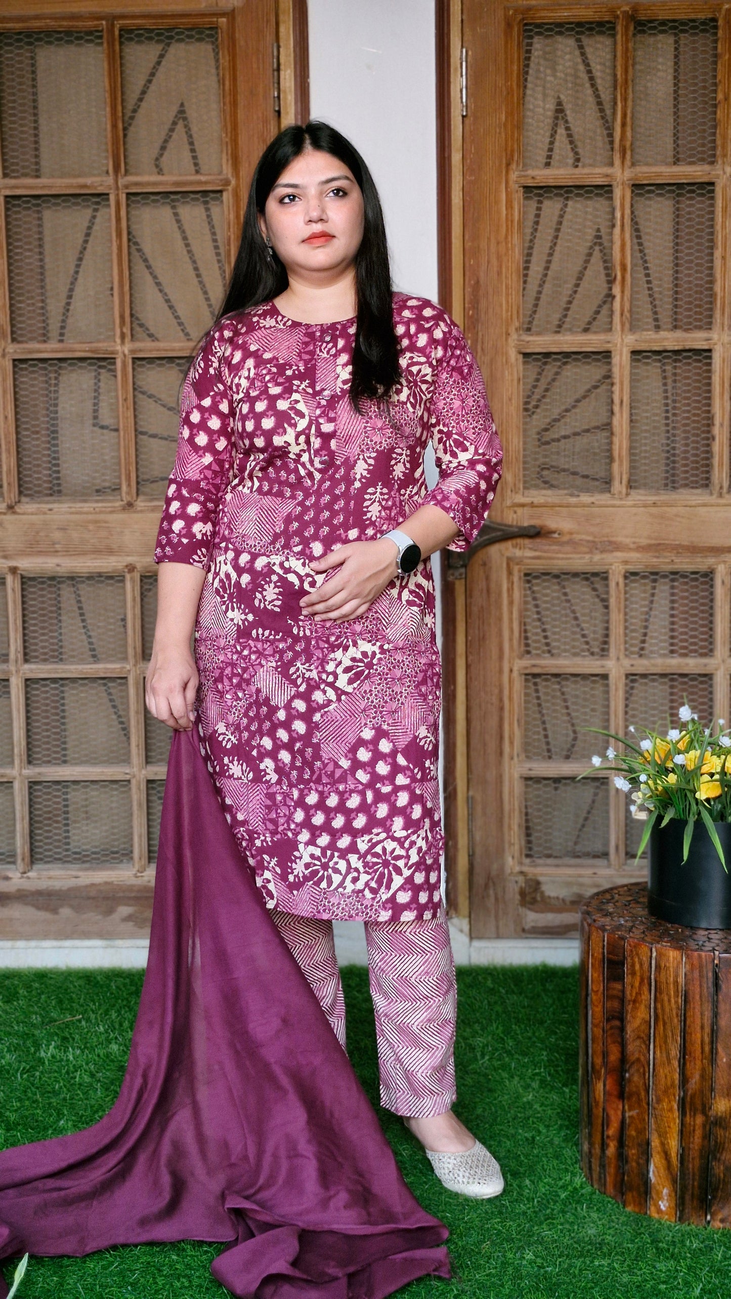Aafreen Berry Mix Cotton Set