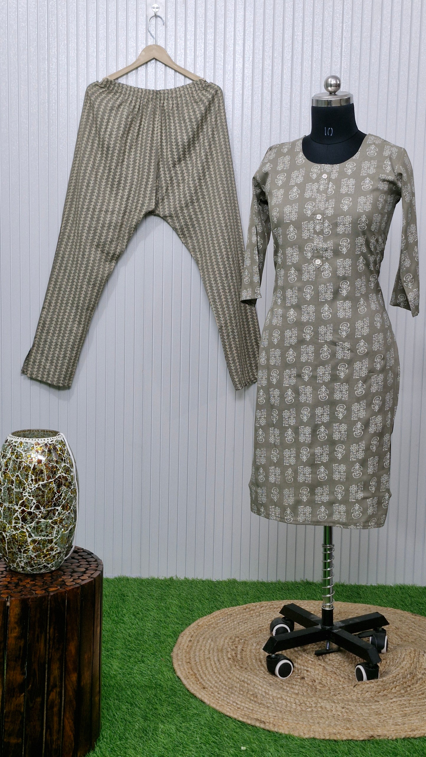 Ethereal Echoes Block Print Suit Set
