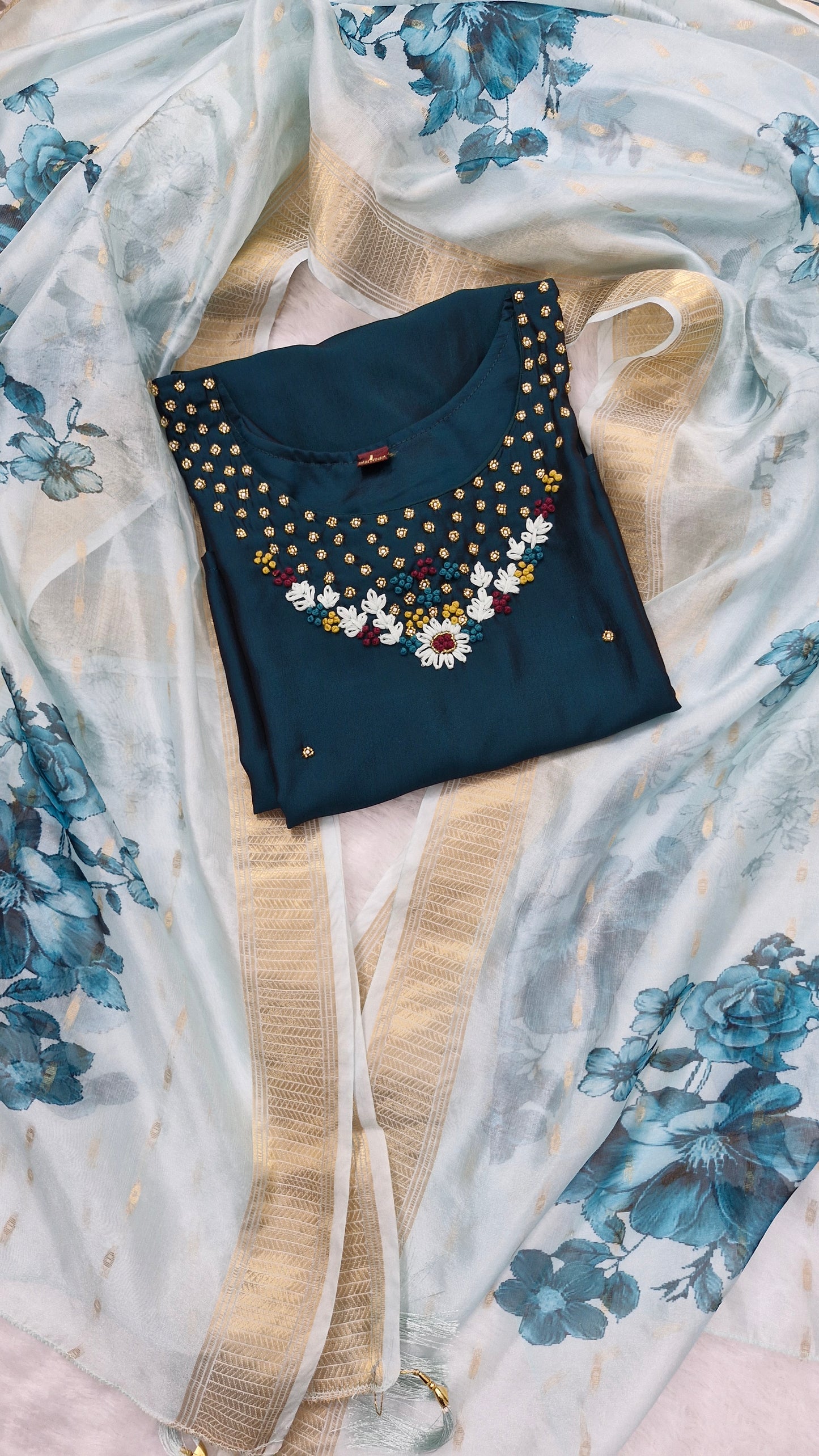 Dark green Embroidered Suit Set