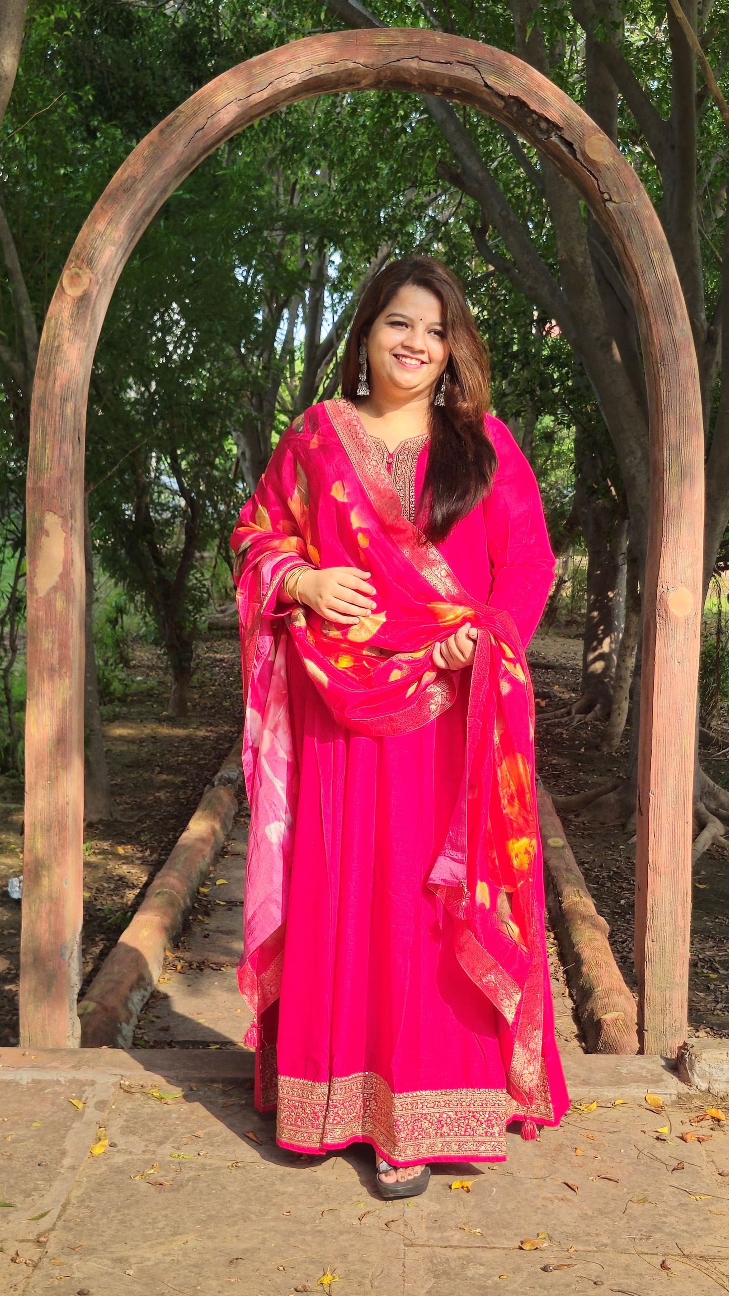 Magenta Embroidered Anarkali Suit – Two Piece Premium Set
