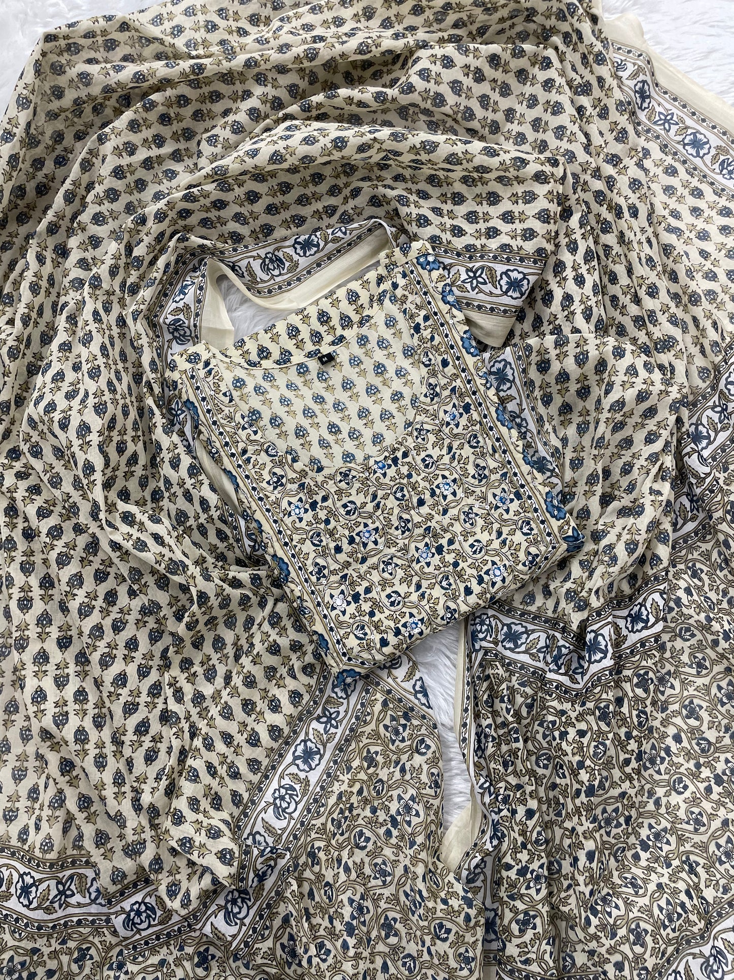 Zehra Block Print Cotton Ensemble