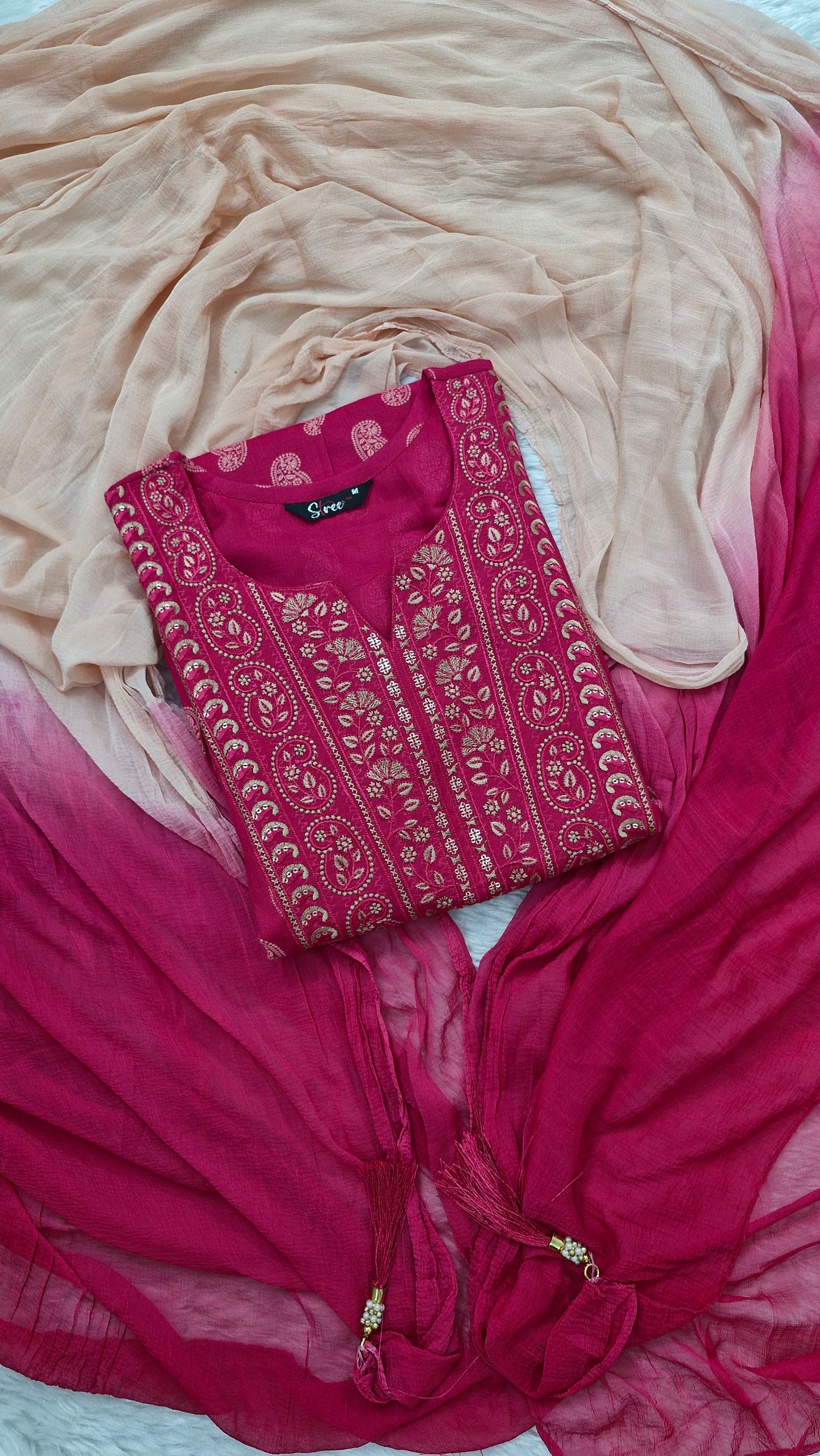 Magenta Bloom Printed Anarkali Suit Set