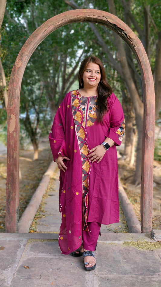 Vine three piece frock Suit Set