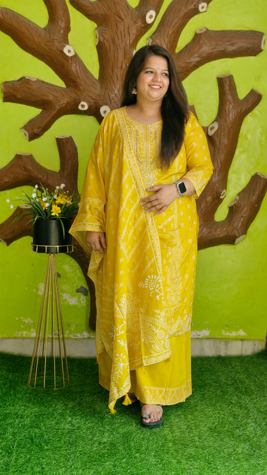 Sunshine Charm Mustard Kurta Set