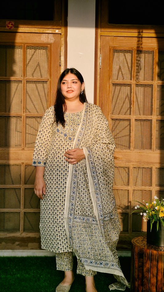Zehra Block Print Cotton Ensemble