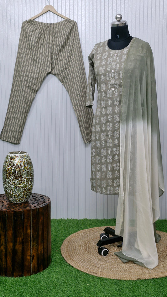 Ethereal Echoes Block Print Suit Set