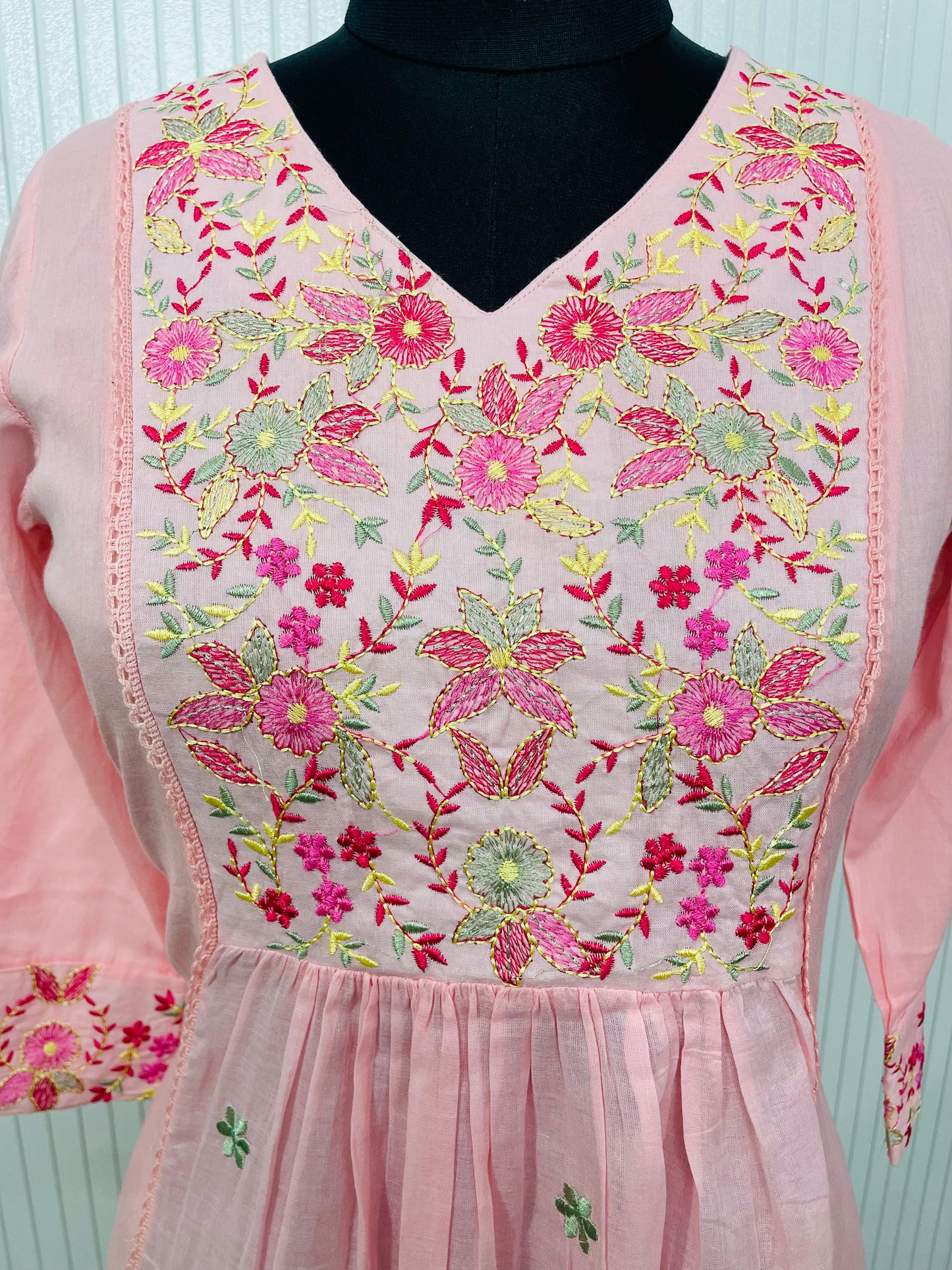 Malmal Cotton Light Pink Embroidered Suit Set