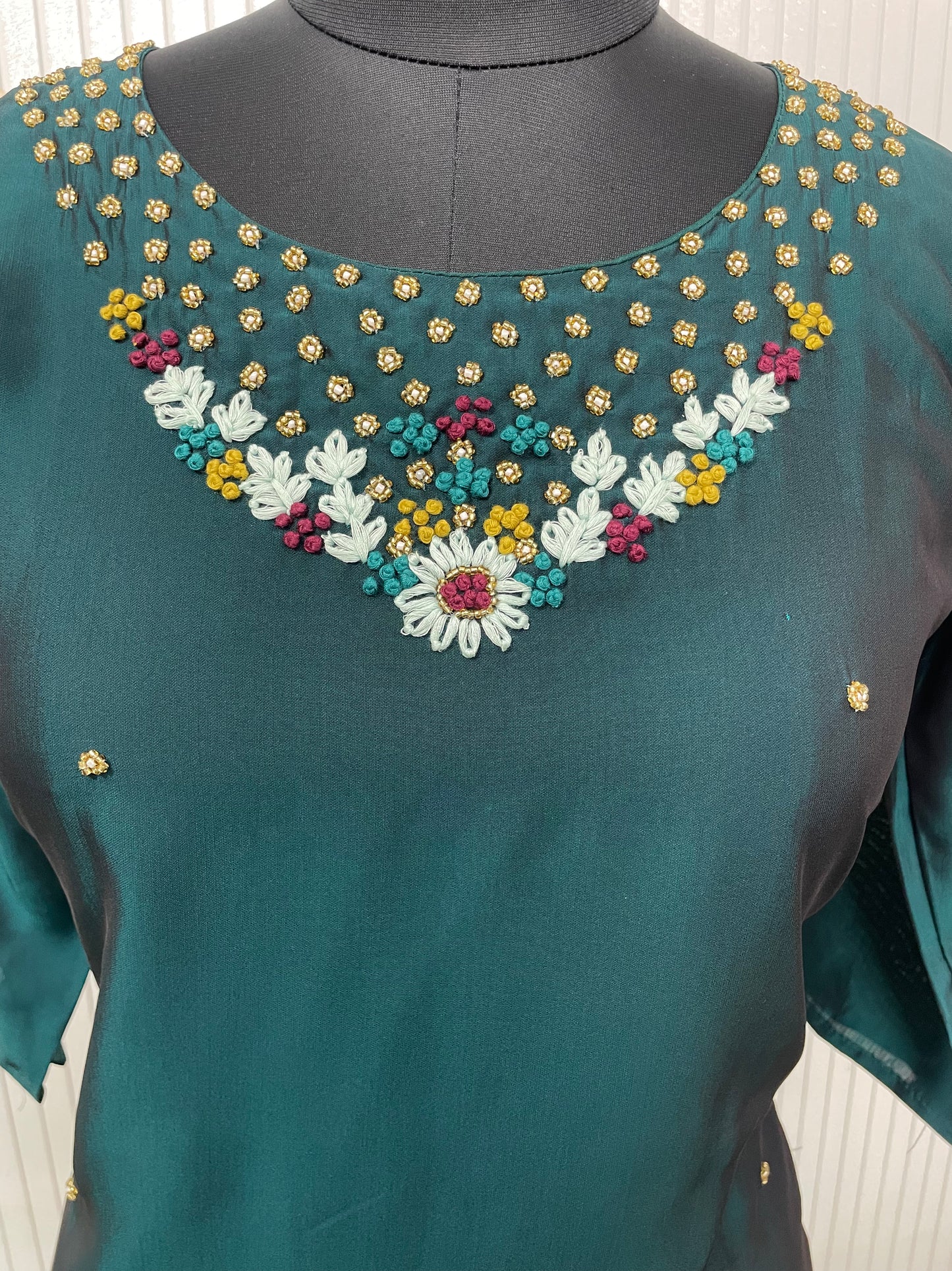 Dark green Embroidered Suit Set