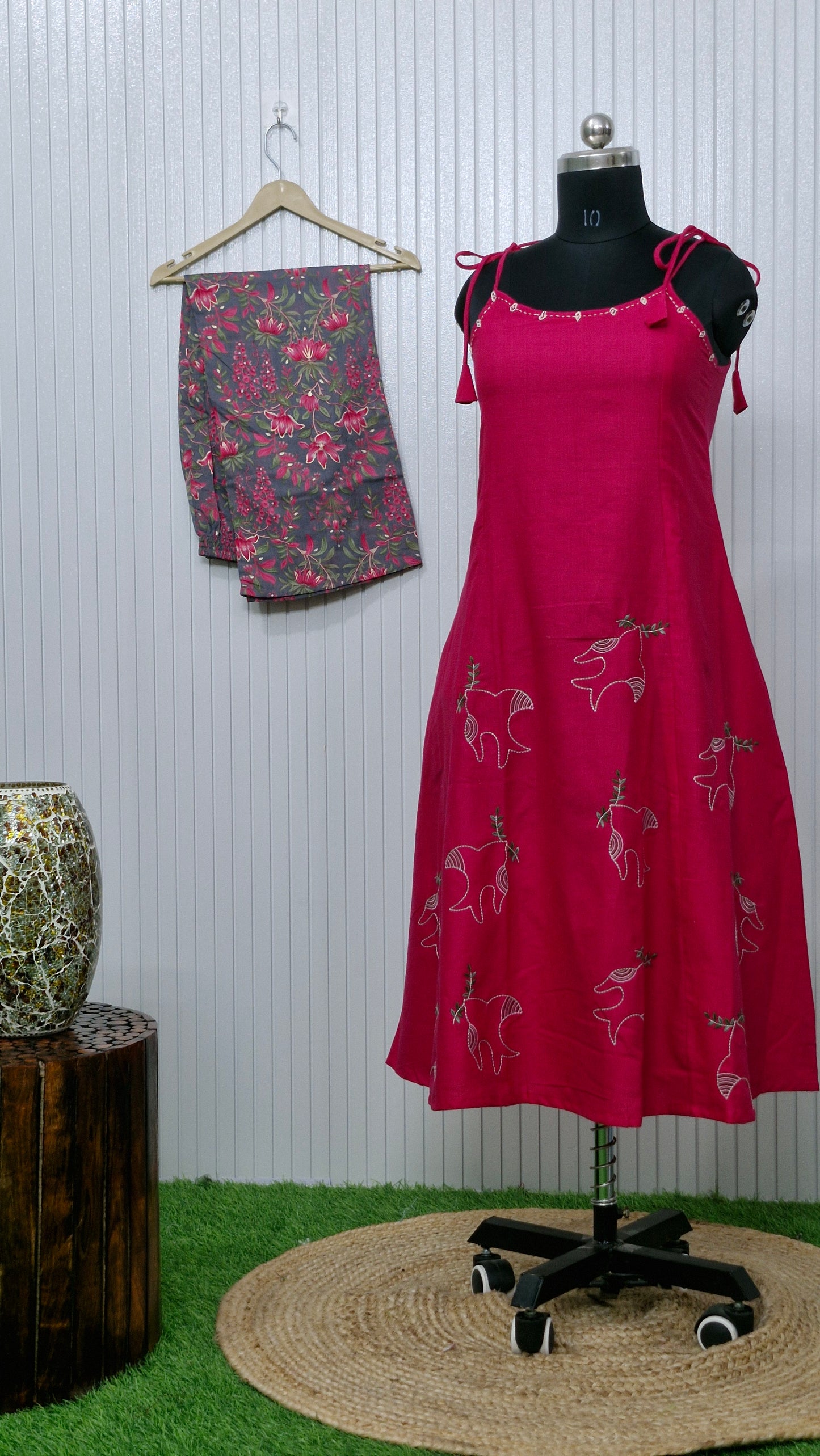 Blush Bloom Spaghetti Kurta Set